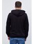 Lacivert Geometrik Baskılı Standart Kalıp Kapüşonlu Erkek Sweatshirt - 87870 7