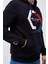 Lacivert Geometrik Baskılı Standart Kalıp Kapüşonlu Erkek Sweatshirt - 87870 8