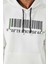Ekru Nakışlı Kanguru Cep Standart Kalıp Kapüşonlu Erkek Sweatshirt - 87839 3