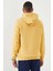 Hardal Nakışlı Kanguru Cep Standart Kalıp Kapüşonlu Erkek Sweatshirt - 87839 3