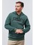 Yeşil Yazı Nakışlı Standart Kalıp Kapüşonlu Erkek Sweatshirt - 87887 5