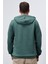 Yeşil Yazı Nakışlı Standart Kalıp Kapüşonlu Erkek Sweatshirt - 87887 7