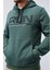 Yeşil Yazı Nakışlı Standart Kalıp Kapüşonlu Erkek Sweatshirt - 87887 8