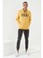 Hardal Yazı Nakışlı Standart Kalıp Kapüşonlu Erkek Sweatshirt - 87887 2