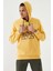 Hardal Kamuflaj Desen Baskılı Standart Kalıp Kapüşonlu Erkek Sweatshirt - 87884 4