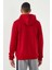 Kırmızı Yazı Nakışlı Standart Kalıp Kapüşonlu Erkek Sweatshirt - 87887 6