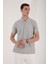 Tommy Life Gri Melanj Erkek Basic Logolu Standart Kalıp Triko Polo Yaka T-Shirt - 87748 2