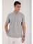 Tommy Life Gri Melanj Erkek Basic Logolu Standart Kalıp Triko Polo Yaka T-Shirt - 87748 5