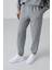 Gri Melanj O Yaka Oversize Lastik Paça Kadın Eşofman Takım - 95287 6