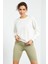 Ekru Basic Rahat Form O Yaka Kadın Sweatshirt - 97114 8