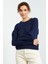 Tommy Life İndigo Basic Rahat Form O Yaka Kadın Sweatshirt - 97114 3