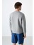 Tommy Life Gri Melanj Basic O Yaka Rahat Form Erkek Sweatshirt - 88053 5