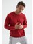 Kırmızı Basic O Yaka Rahat Form Erkek Sweatshirt - 88053 1