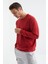 Kırmızı Basic O Yaka Rahat Form Erkek Sweatshirt - 88053 7