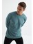 Tommy Life Mint Yeşili Basic O Yaka Rahat Form Erkek Sweatshirt - 88053 3