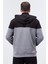 Gri Melanj Erkek Yarım Fermuar Standart Kalıp Kapüşonlu Sweatshirt - 88033 7