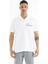 Tommy Life Beyaz Yazı Baskılı Standart Form Polo Yaka Erkek T-shirt - 88236 1