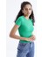 Yeşil Basic Kısa Kol O Yaka Kadın T-Shirt - 97202 3