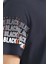 Lacivert Kol Baskı Detaylı Polo Yaka Standart Form Erkek T-shirt - 88240 3
