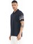 Lacivert Kol Baskı Detaylı Polo Yaka Standart Form Erkek T-shirt - 88240 4