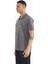 Koyu Gri Yazı Baskılı Standart Form Polo Yaka Erkek T-shirt - 88236 4