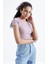 Gül Kurusu Basic Yanı Pencereli O Yaka Kadın Crop Top T-Shirt - 97207 3