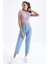 Gül Kurusu Basic Yanı Pencereli O Yaka Kadın Crop Top T-Shirt - 97207 4