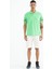 Su Yeşili Kol Baskı Detaylı Polo Yaka Standart Form Erkek T-shirt - 88240 2