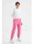 Şeker Pembe Yüksek Bel Rahat Form Basic Jogger Kadın Eşofman Alt - 94624 3