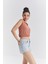Tarçın Polo Yaka Beli Lastikli Bürümcük Kumaş Kadın Crop Top T-Shirt - 97223 5