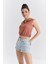 Tarçın Polo Yaka Beli Lastikli Bürümcük Kumaş Kadın Crop Top T-Shirt - 97223 6
