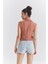 Tarçın Polo Yaka Beli Lastikli Bürümcük Kumaş Kadın Crop Top T-Shirt - 97223 8