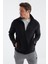 Lacivert Fermuarlı Dik Yaka Standart Kalıp Erkek Polar Sweatshirt - 88134 1