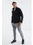 Lacivert Fermuarlı Dik Yaka Standart Kalıp Erkek Polar Sweatshirt - 88134 2