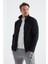 Lacivert Fermuarlı Dik Yaka Standart Kalıp Erkek Polar Sweatshirt - 88134 3