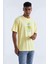 Sarı Baskı Detaylı O Yaka Erkek Oversize T-Shirt - 88094 4