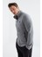 Gri Melanj Fermuarlı Dik Yaka Standart Kalıp Erkek Polar Sweatshirt - 88134 5