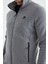 Gri Melanj Fermuarlı Dik Yaka Standart Kalıp Erkek Polar Sweatshirt - 88134 7
