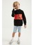 Siyah Nakışlı Kanguru Cepli Kapüşonlu Standart Kalıp Erkek Çocuk Sweatshirt - 11010 4