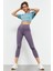 Eflatun Yüksek Bel Slim Fit Dar Paça Kadın Kapri Tayt - 93097 1