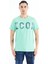 Su Yeşili Yazı Baskı Detaylı O Yaka Standart Kalıp Erkek T-Shirt - 88187 1