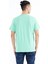 Su Yeşili Yazı Baskı Detaylı O Yaka Standart Kalıp Erkek T-Shirt - 88187 5