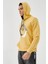 Hardal Geometrik Baskılı Standart Kalıp Kapüşonlu Erkek Sweatshirt - 87870 6