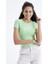Fıstık Yeşil Basic Kısa Kol O Yaka Kadın T-Shirt - 97202 5
