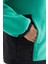 Deniz Yeşili Yarım Fermuar Etek Ucu Büzgülü Dik Yaka Oversize Kadın Polar Sweatshirt - 97236 8