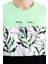 Neon Yeşil Renk Geçişli Baskı Detaylı O Yaka Standart Kalıp Erkek T-Shirt - 88177 3