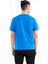 Saks Yazı Desen Baskılı Standart Kalıp O Yaka Erkek T-Shirt - 88172 6