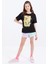 Tommy Life Siyah Oversize Yazı Baskılı O Yaka Düşük Omuz Kız Çocuk T-Shirt - 75032 6