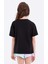Tommy Life Siyah Oversize Yazı Baskılı O Yaka Düşük Omuz Kız Çocuk T-Shirt - 75032 8
