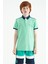 Su Yeşili Baskı Detaylı Standart Kalıp Polo Yaka Erkek Çocuk T-Shirt - 11140 1
